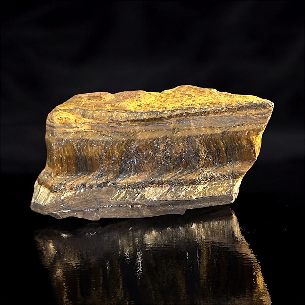 Natural Raw Tiger’s Eye Chunk Golden Brown Shimmer Stone Crystal Slice Gemstone